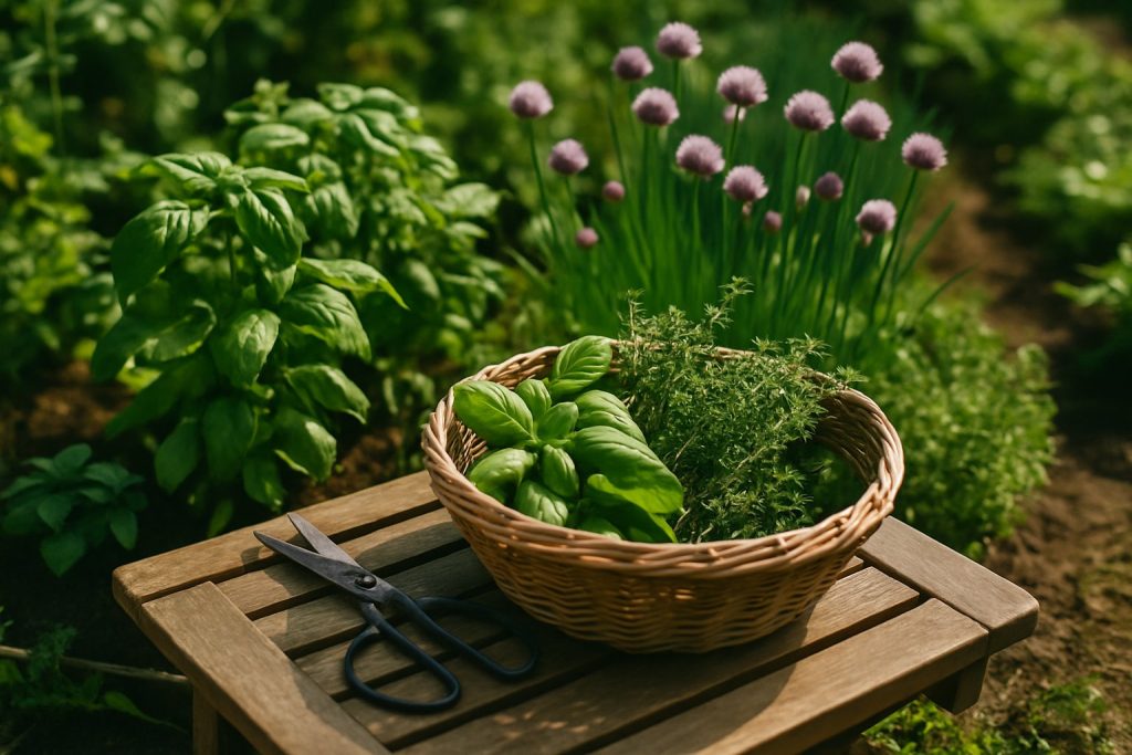 Kräutergarten im Sommer: Pflegen, Schneiden und Trocknen
